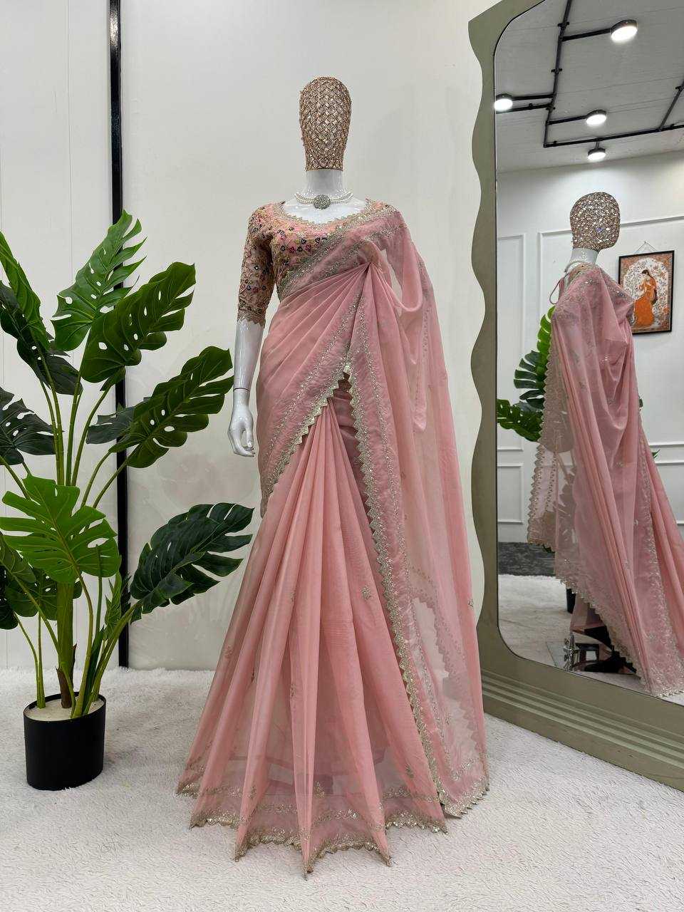 YNF TABBY SILK RIN133 497 SAREES WHOLESALE PARTY WEAR FANCY SEQUENCE RAKHI SAREES MANUFACTURER